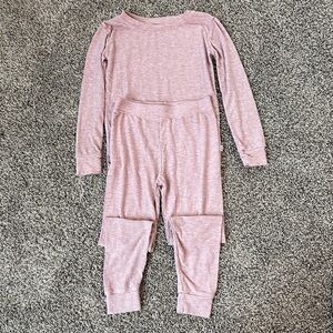 Little Sleepies Soft Dusty Pink Ribbed Long Sleeve Pajama Set